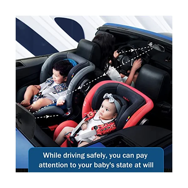 UYYE Baby Car Mirror, Adjustable Car Seat Mirror, Safety Car Seat Mirror for Rear Facing Infant,Shatterproof Baby Mirror for Car Interior Accessories-Black