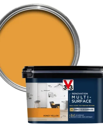 V33 Renovation Honey Yellow Satinwood Multi-room Multi-surface paint, 2L