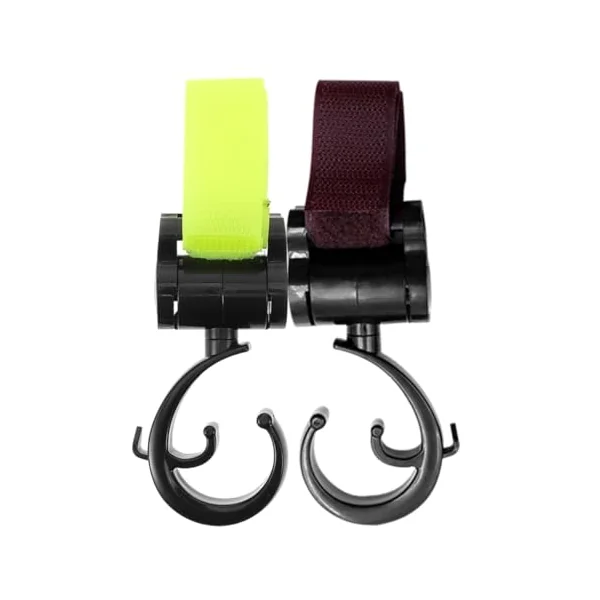 VALICLUD 2pcs Multipurpose Stroller Hooks and Bag Hangers Made of Plastic and Fabric, Convenient and Practical for On-the-go Use and Outing, Suitable for Diaper Bags and Umbrellas