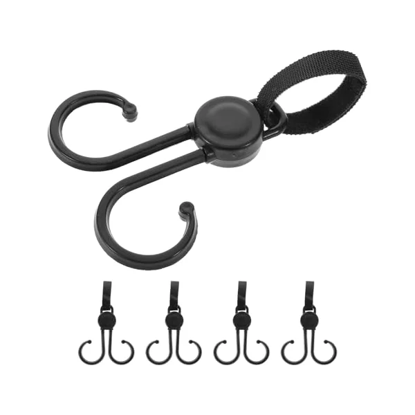 VALICLUD 5pcs Universal Stroller Hooks for Diaper Bags and Shopping Carts, Sturdy Plastic Hanging Clips for Baby Stroller Accessories and Pram Organizers, Suitable for Outdoor Use