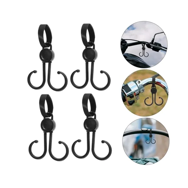 VALICLUD 5pcs Universal Stroller Hooks for Diaper Bags and Shopping Carts, Sturdy Plastic Hanging Clips for Baby Stroller Accessories and Pram Organizers, Suitable for Outdoor Use