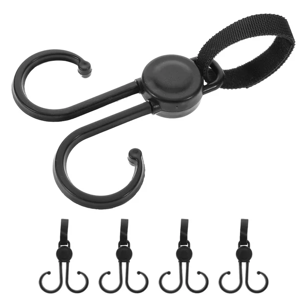VALICLUD 5pcs Universal Stroller Hooks for Diaper Bags and Shopping Carts, Sturdy Plastic Hanging Clips for Baby Stroller Accessories and Pram Organizers, Suitable for Outdoor Use