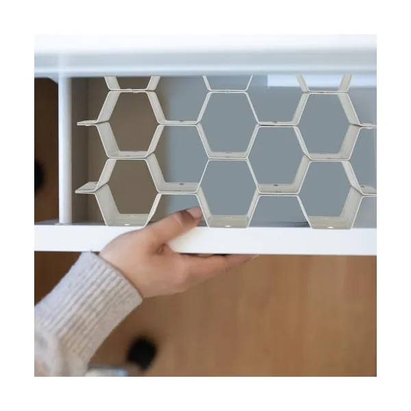 VALICLUD Honeycomb Drawer Organizer Divider for Socks and Clothes, Plastic Space-saving Drawer Organizer Adjustable Bee Style Design, for Arts and Crafts and Baby Stuffs Storage