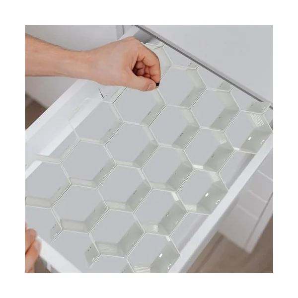 VALICLUD Honeycomb Drawer Organizer Divider for Socks and Clothes, Plastic Space-saving Drawer Organizer Adjustable Bee Style Design, for Arts and Crafts and Baby Stuffs Storage