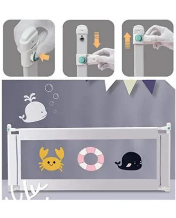 Vertical Down Guardrail Bed Rail Vertical Lift Bed Fence Shatter-resistant Fence Children's For King Size Bed (Color : Gray, Size : 180 cm-1pc)