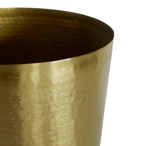 Verve Aged gold effect Metal Plant pot (Dia) 26cm, (H)25cm