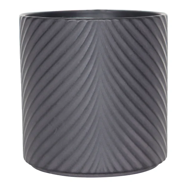 Verve Black Ceramic Plant pot (Dia) 13cm, (H)13cm