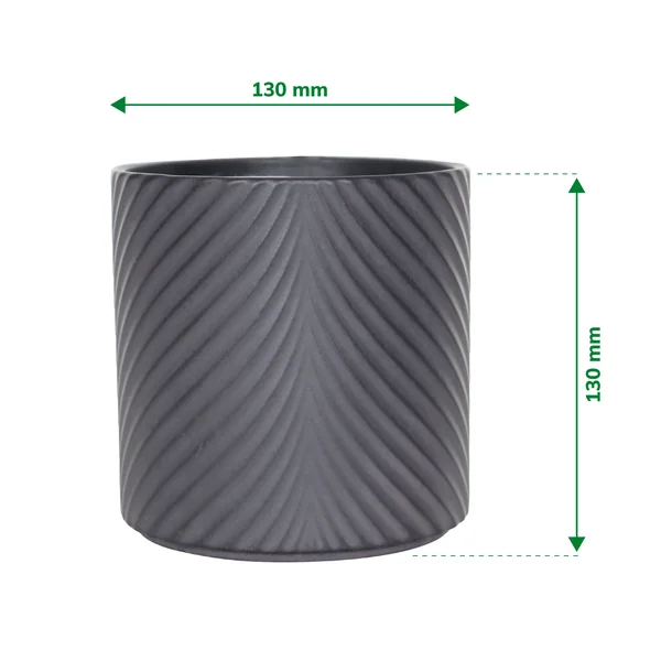 Verve Black Ceramic Plant pot (Dia) 13cm, (H)13cm