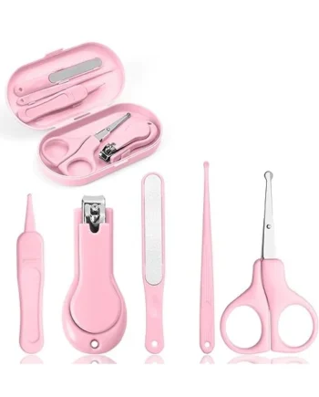 Vicloon Baby Nail Kit, 5-in-1 Baby Nail Care Set, Baby Nail Care Tool, Baby Manicure Set Includes Nail Clippers, Scissor, Earpick, Nail File and Tweezer for Newborn Infant Toddler
