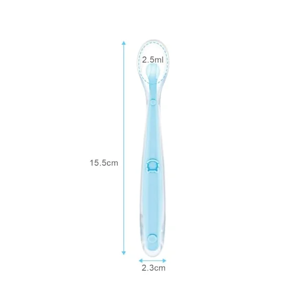 Vicloon Silicone Spoon, 5 Pcs Baby Spoons for Feeding and Infant Weaning, Baby Soft Self Feeding Training Spoons Utensil Easy Grip Toddler Cutlery Kit