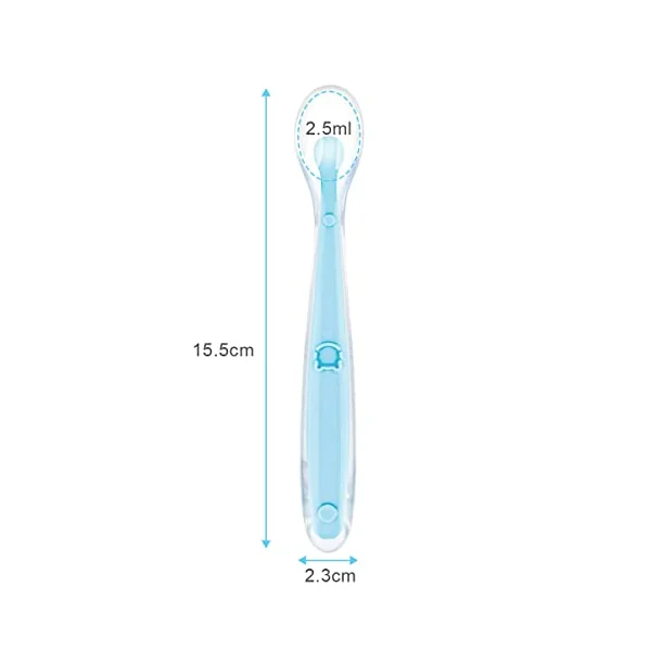 Vicloon Silicone Spoon, 5 Pcs Baby Spoons for Feeding and Infant Weaning, Baby Soft Self Feeding Training Spoons Utensil Easy Grip Toddler Cutlery Kit