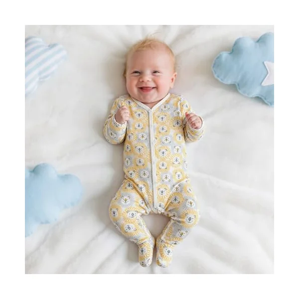 Vicloon Unisex Newborn Baby Growone-Piece, 3Pcs Snap Buttons Baby Sleepsuits, 100% Cotton Rompers Long Sleeve Boys Girls, Soft & Airy, Footless Babies Grows Sleepsuits for 0-3M/3-6M/6-9M/9-12M