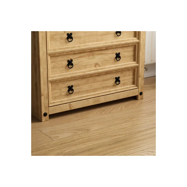 Vida Designs Corona Rustic 5 Drawer Chest Mexican Solid Waxed Pine (H)900mm (W)800mm (D)410mm