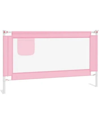 vidaXL Toddler Safety Bed Rail Bedroom Protective Gate Baby Kids Toddler Cot Protection Bed Guard Nursery Rail 140x25 cm Fabric Pink