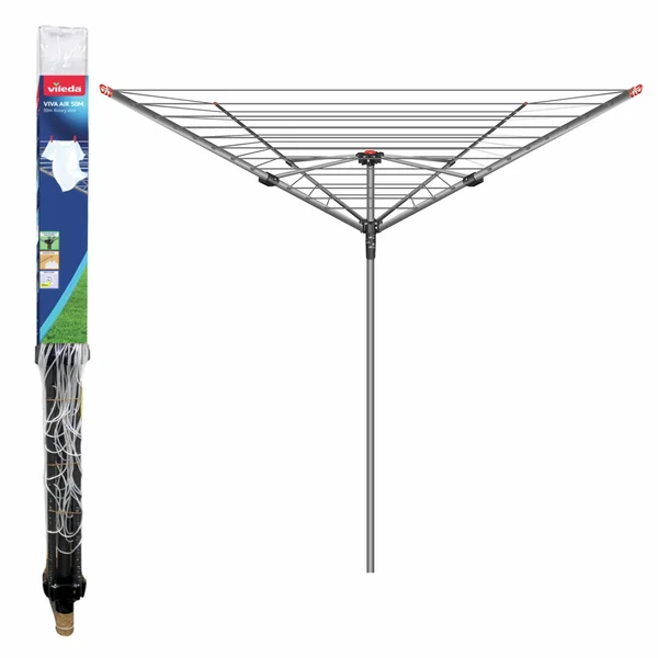 Vileda 50m 4 Arm Rotary Outdoor Washing Line