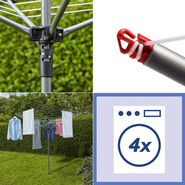 Vileda 50m 4 Arm Rotary Outdoor Washing Line