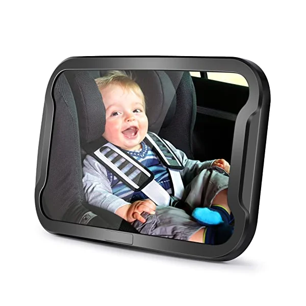 Vinabo Baby Car Mirror, Unbreakable Car Mirror Rear View, 360° Adjustable Rotation Baby Rear Seat Mirror, Safety, Essential for Young Parents