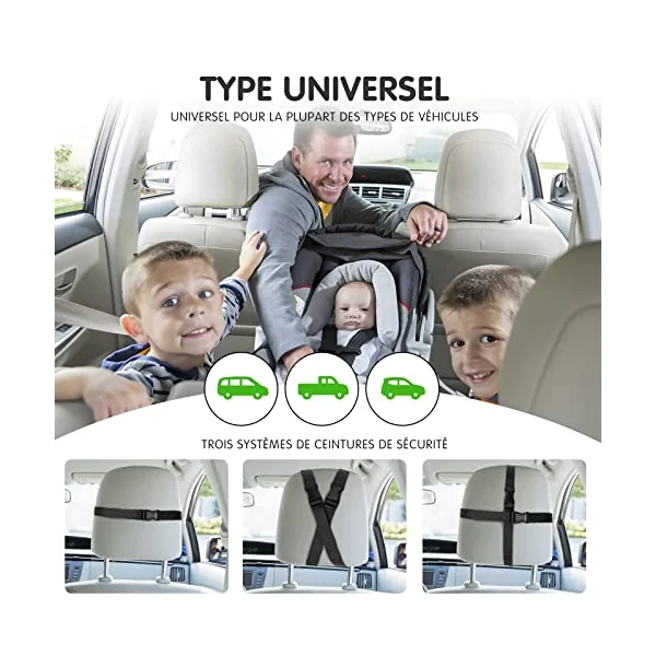 Vinabo Baby Car Mirror, Unbreakable Car Mirror Rear View, 360° Adjustable Rotation Baby Rear Seat Mirror, Safety, Essential for Young Parents