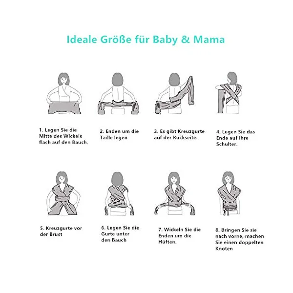 VOARGE Elastic Baby Sling for Newborns and Toddlers, Baby Sling for Newborns, Within 16 kg, Dark Blue