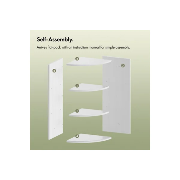 Vonhaus Corner Shelf Unit, White 3 Tier Corner Shelves for Wall, Freestanding or Wall Mounted, Bathroom, Kitchen, Living, Holbrook