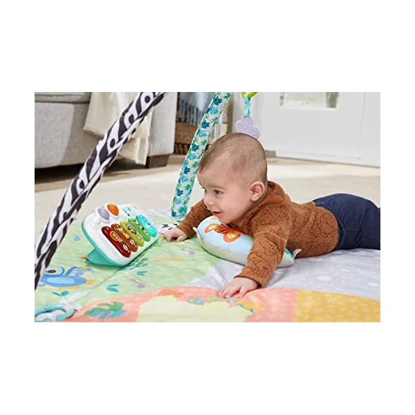 VTech Baby 7-in-1 Grow with Baby Sensory Gym, English | 7-in-1 play gym with 20+ sensory, cognitive and physical activities that grow from newborn to toddler. From birth