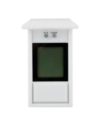 Wall Mounted Digital Thermometer for Nursery Baby Room Cellar - for Max Min Temperature Gauge with Large Screen and Roof Protection(White)