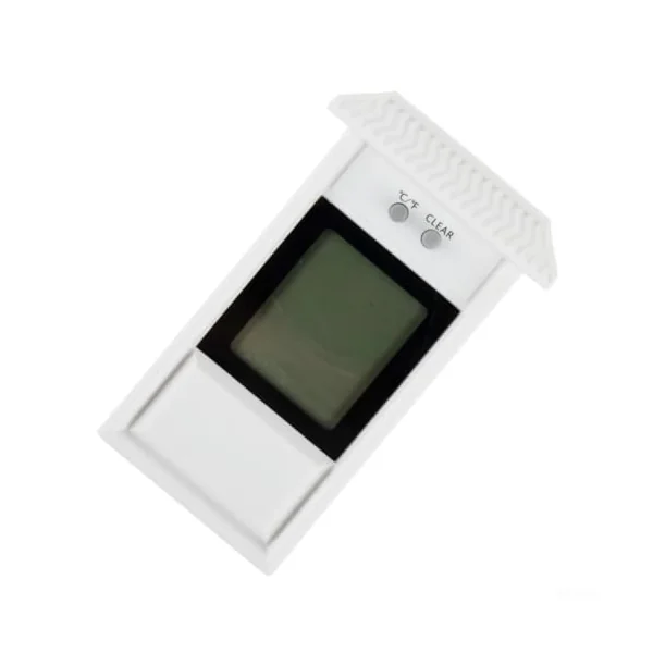 Wall Mounted Digital Thermometer for Nursery Baby Room Cellar - for Max Min Temperature Gauge with Large Screen and Roof Protection(White)