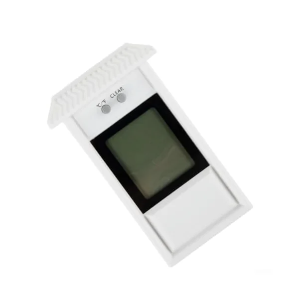 Wall Mounted Digital Thermometer for Nursery Baby Room Cellar - for Max Min Temperature Gauge with Large Screen and Roof Protection(White)