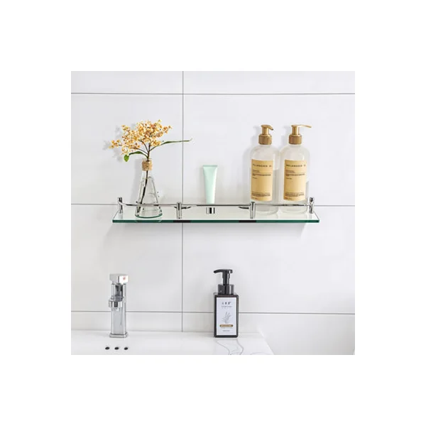 Wall Mounted Tempered Glass Storage Organizer Bathroom Shelf 50 cm