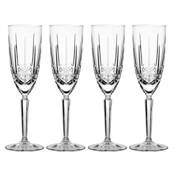 Waterford Marquis Sparkle Crystal Flute Glasses, 4 Pack