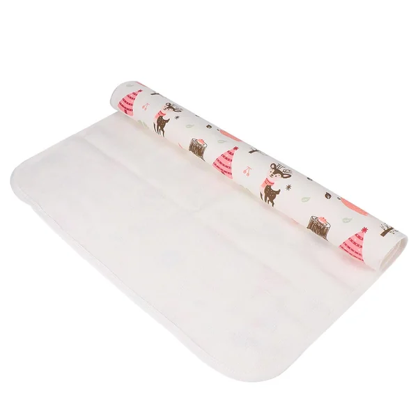 Waterproof Baby Diaper Changing Mat Pad with Breathable Cotton Material, Printed and Dyed, Suitable for Baby Cart and Travel Use, Soft and Changing Mat
