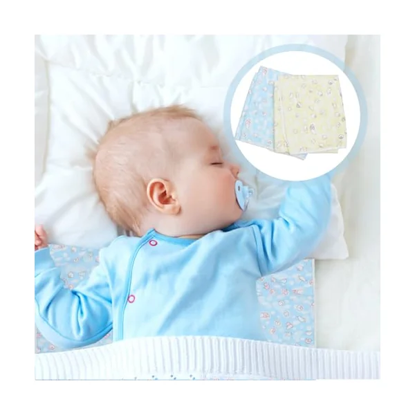Waterproof Diaper Changing Pad 2pcs Breathable Cotton Polyester Eva | Lovely Cartoon Printing, Bed Use, Baby Girl Size, Washable Surface, Portable Changing Mat