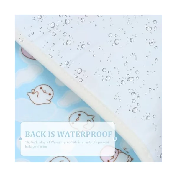 Waterproof Diaper Changing Pad 2pcs Breathable Cotton Polyester Eva | Lovely Cartoon Printing, Bed Use, Baby Girl Size, Washable Surface, Portable Changing Mat