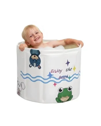 WAVYEASE® Upgraded Portable Bath Tub for Toddlers - Foldable Deep Soak Bathtub for Kids, One-Second Setup, Easy Storage, Lightweight, Travel Essentials for Age 1-5