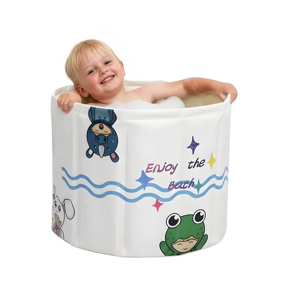WAVYEASE® Upgraded Portable Bath Tub for Toddlers - Foldable Deep Soak Bathtub for Kids, One-Second Setup, Easy Storage, Lightweight, Travel Essentials for Age 1-5