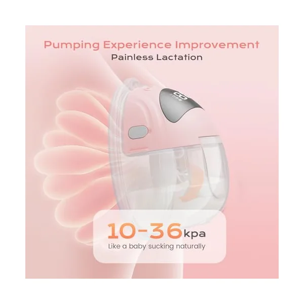 Wearable Breast Pump Electrical, Electric Breast Pump Hands Free Breast Pump with 4 Modes & 9 Levels, Low Noise Portable & Discreet Design for On-the-Go Pumping, Replaced Accessories Included (1 Pack)