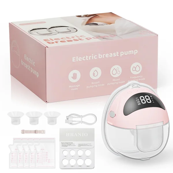 Wearable Breast Pump Electrical, Electric Breast Pump Hands Free Breast Pump with 4 Modes & 9 Levels, Low Noise Portable & Discreet Design for On-the-Go Pumping, Replaced Accessories Included (1 Pack)
