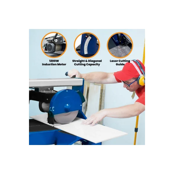 Wet Sliding Tile Cutter Sawing Bench 920mm 1200W Ceramics Porcelain Heavy Duty