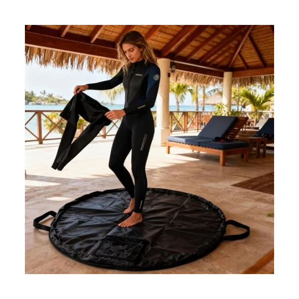 Wetsuit Changing Mat Wetsuit Changer Bag Wipeable Mat | Portable Diving Changing Pad for Swimming Surfboard Kitesurfing Pool Beach Travel Coastal