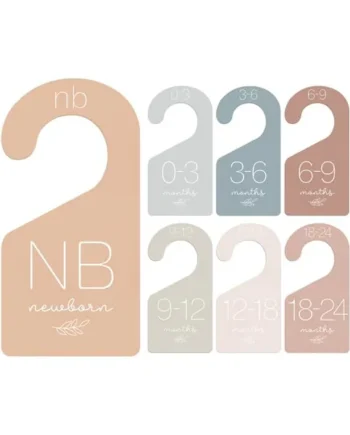Whaline 7Pcs Baby Closet Size Dividers Boho Colors Acrylic Hanger Clothes Organizers Newborn to 24 Month Thicken Infant Wardrobe Separators For Home Nursery Baby Clothes