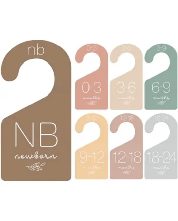 Whaline 7Pcs Baby Closet Size Dividers Warm Colors Acrylic Hanger Clothes Organizers Newborn to 24 Month Thicken Infant Wardrobe Separators For Home Nursery Baby Clothes
