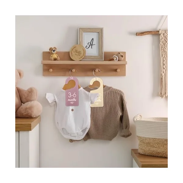 Whaline Acrylic Baby Closet Dividers Boho Hanging Acrylic Infant Clothes Hanger Separators Baby Closet Organizers Thicken Babies Wardrobe Organizers for Home Nursery Supplies, 6.7 x 3 Inch, 8 Pcs