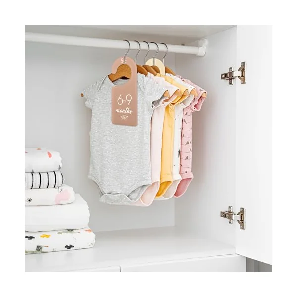 Whaline Acrylic Baby Closet Dividers Boho Hanging Acrylic Infant Clothes Hanger Separators Baby Closet Organizers Thicken Babies Wardrobe Organizers for Home Nursery Supplies, 6.7 x 3 Inch, 8 Pcs
