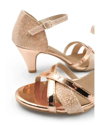 Where's That From Artemis Mid High Heel In Champagne Glitter