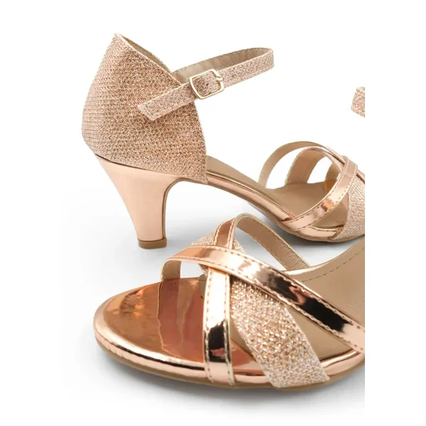 Where's That From Artemis Mid High Heel In Champagne Glitter