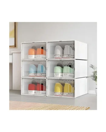 White 12 Pcs Waterproof Plastic Shoe Storage Boxes