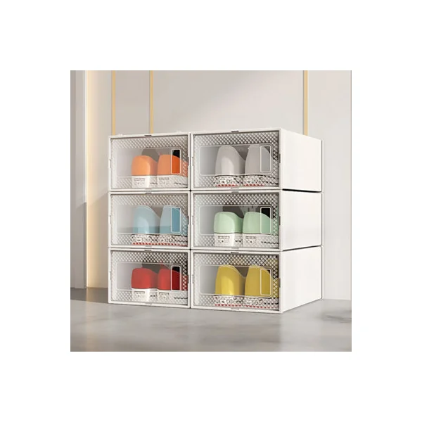 White 12 Pcs Waterproof Plastic Shoe Storage Boxes
