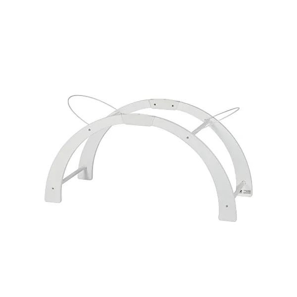 White Shnuggle Adjustable Curved Baby Moses Basket Rocking Stand