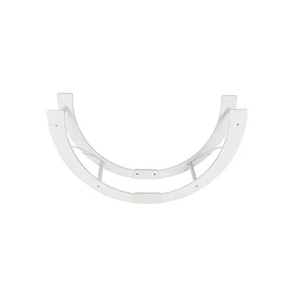 White Shnuggle Adjustable Curved Baby Moses Basket Rocking Stand