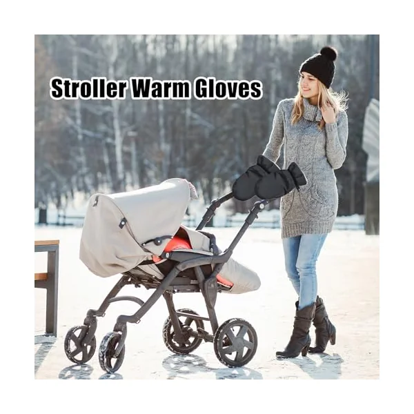 Winter Gloves for Stroller FleeceLinedThermalHandlebar | Anti-Freeze Stroller Warm Gloves Hand Muff Comfort Pushchair Pram Electric Vehicles Cycling Walking Travel Outdoor Rainy